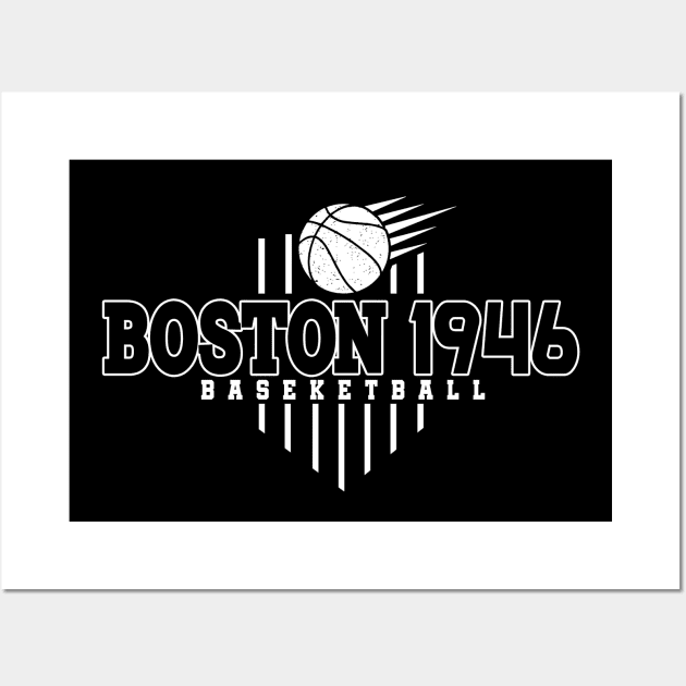 Vintage Pattern Boston Sports Proud Name Classic Wall Art by Irwin Bradtke